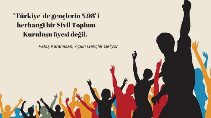 Türkiye' de gençlerin %98'i herhangi bir sivil toplum kuruluşu üyesi değil.